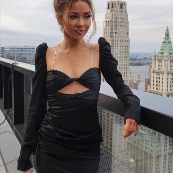 The Bar silk twisted rinestone mini dress - Picture 7 of 7